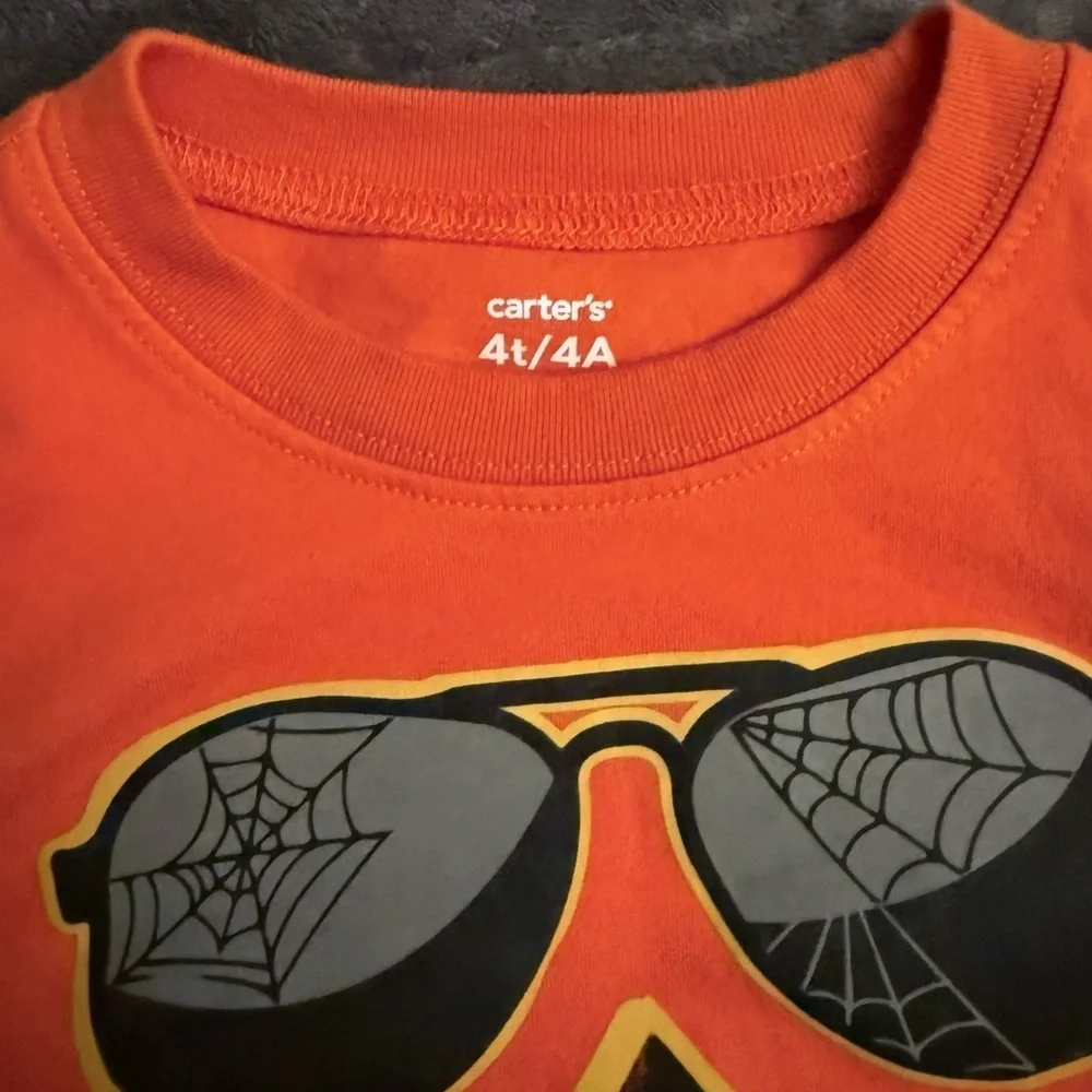 Carter's Orange Halloween Pumpkin Shirt